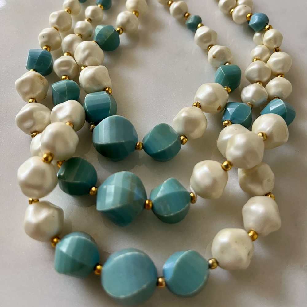 Antique Vintage Chunky Multi Strand Necklace